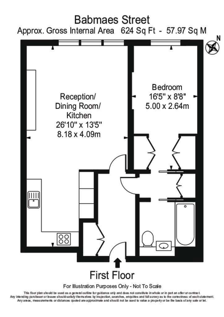 1 bedroom flat to rent - floorplan