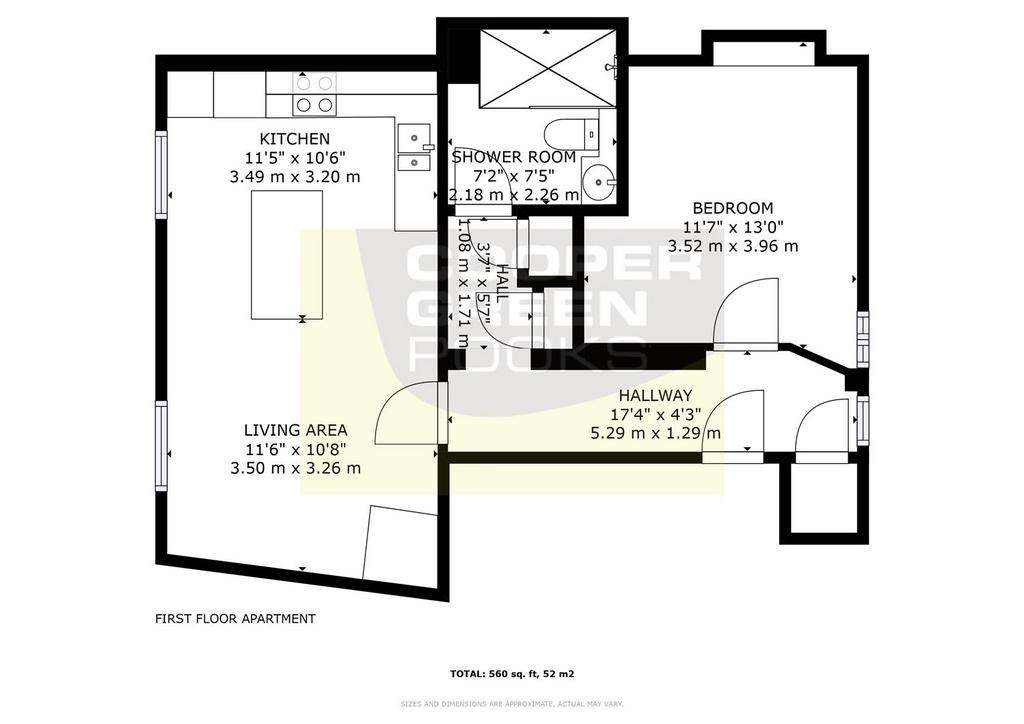 1 bedroom flat to rent - floorplan