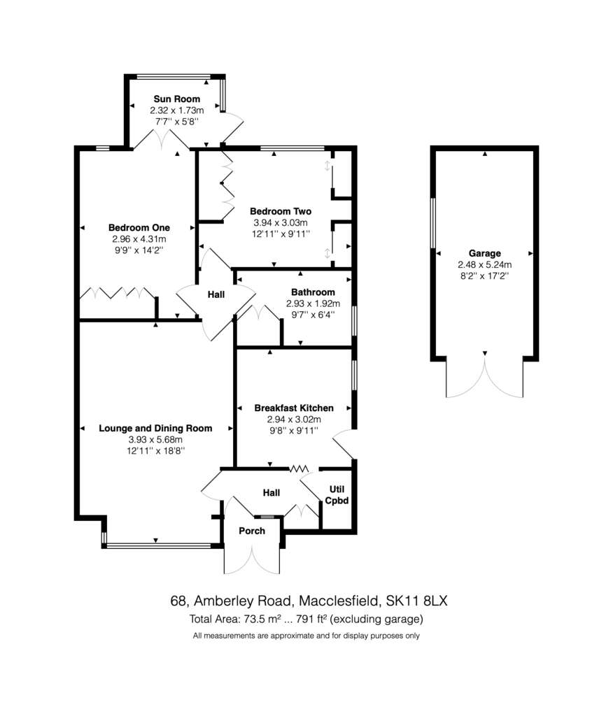 2 bedroom semi-detached bungalow for sale - floorplan