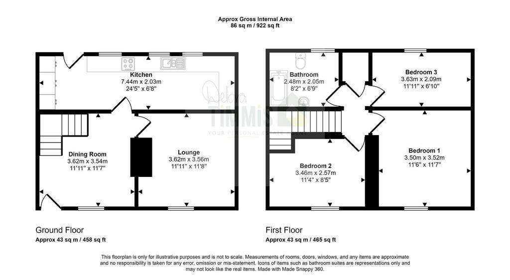 3 bedroom cottage for sale - floorplan