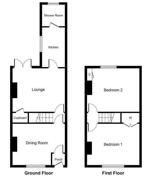 2 bedroom terraced house for sale - floorplan