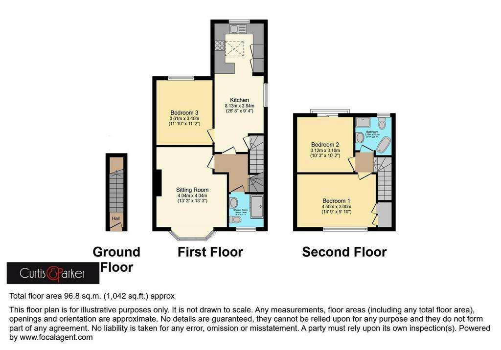 3 bedroom flat to rent - floorplan