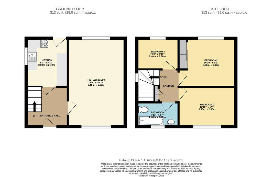 3 bedroom semi-detached house for sale - floorplan