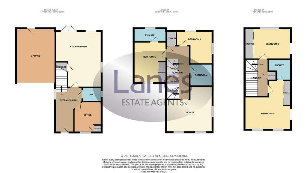 4 bedroom end of terrace house for sale - floorplan