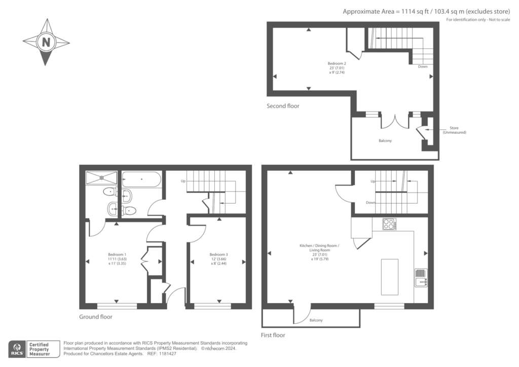 3 bedroom cottage to rent - floorplan