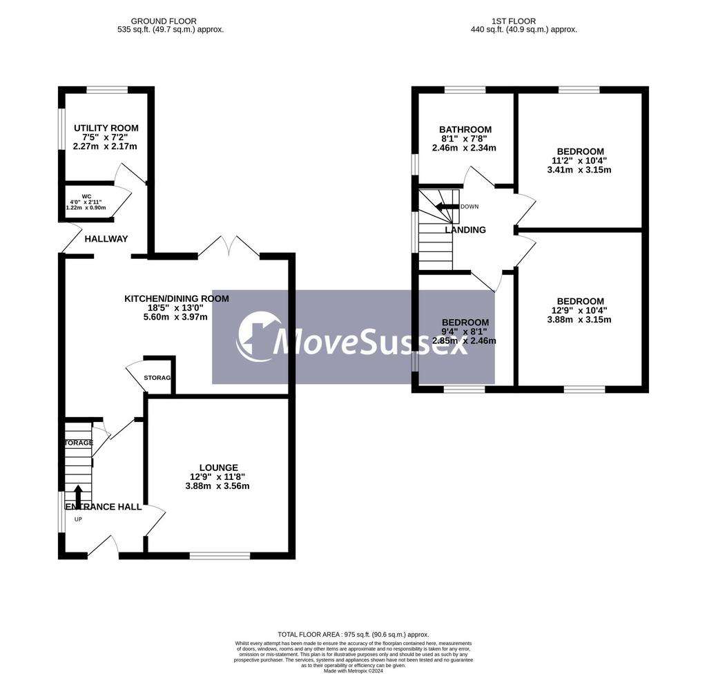 3 bedroom semi-detached house for sale - floorplan