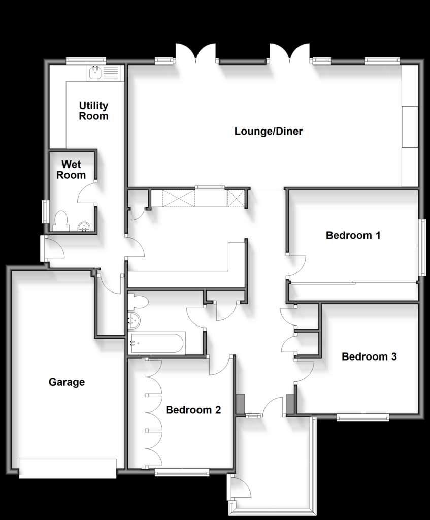 3 bedroom detached bungalow for sale - floorplan