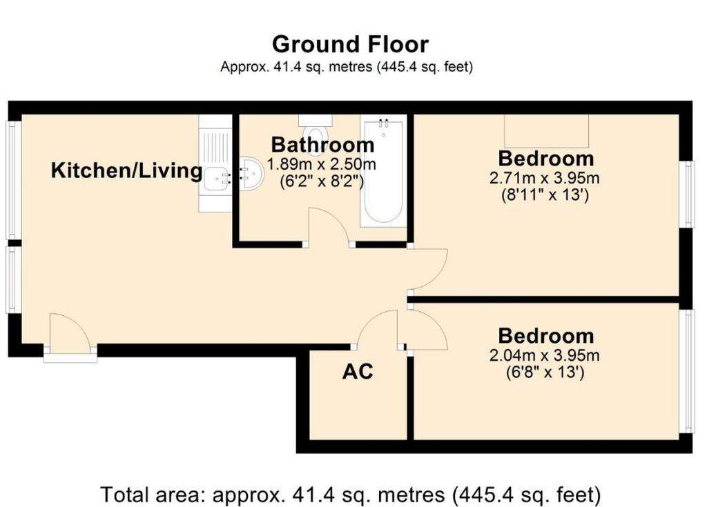 2 bedroom flat to rent - floorplan