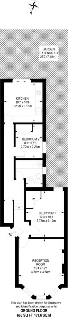 2 bedroom flat to rent - floorplan