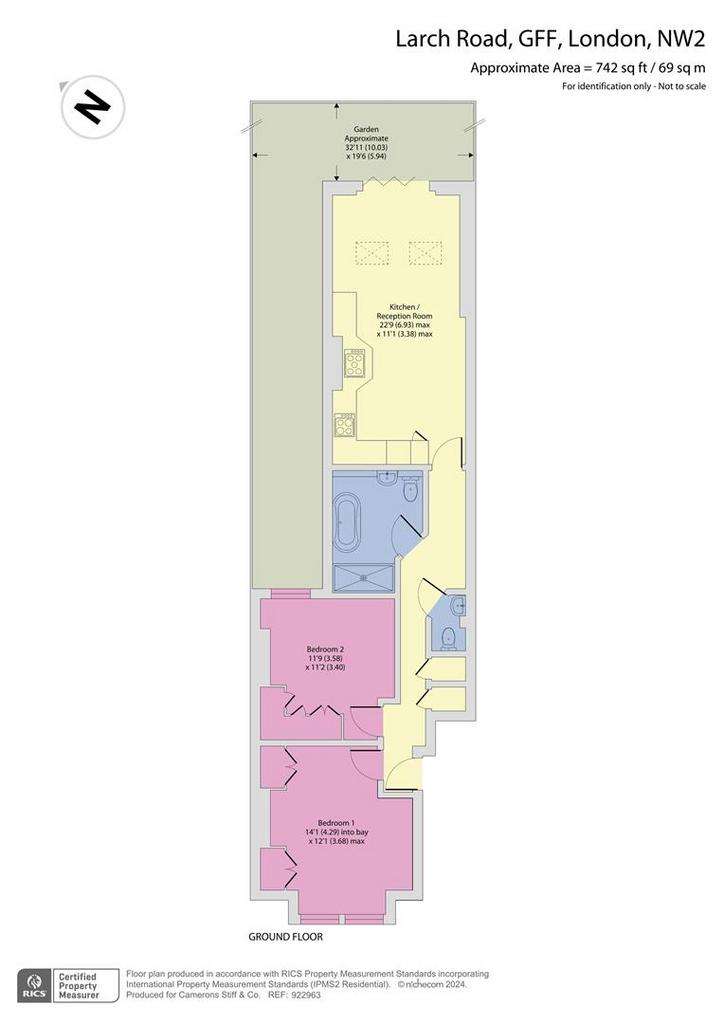 2 bedroom flat to rent - floorplan