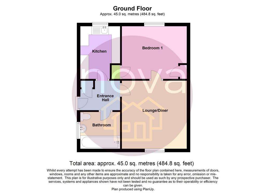 1 bedroom flat for sale - floorplan