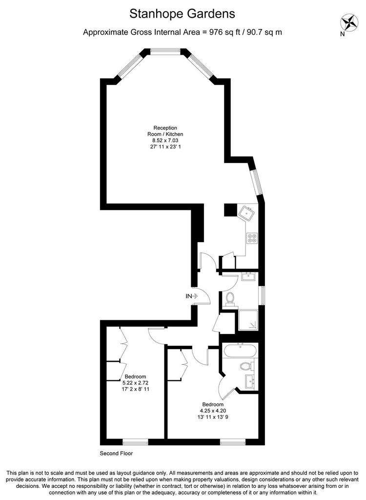 3 bedroom flat to rent - floorplan