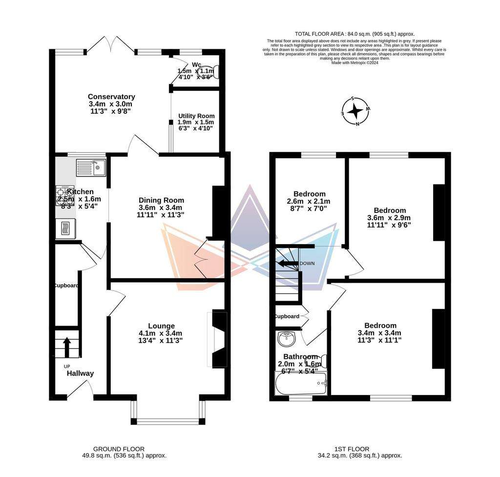 3 bedroom terraced house for sale - floorplan