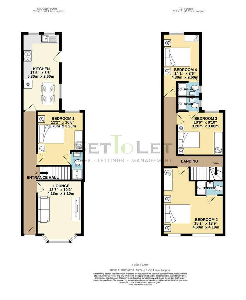 4 bedroom house to rent - floorplan