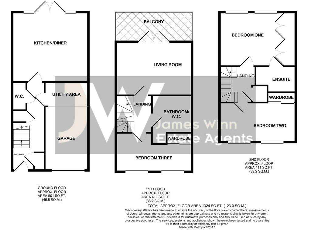 3 bedroom semi-detached house for sale - floorplan