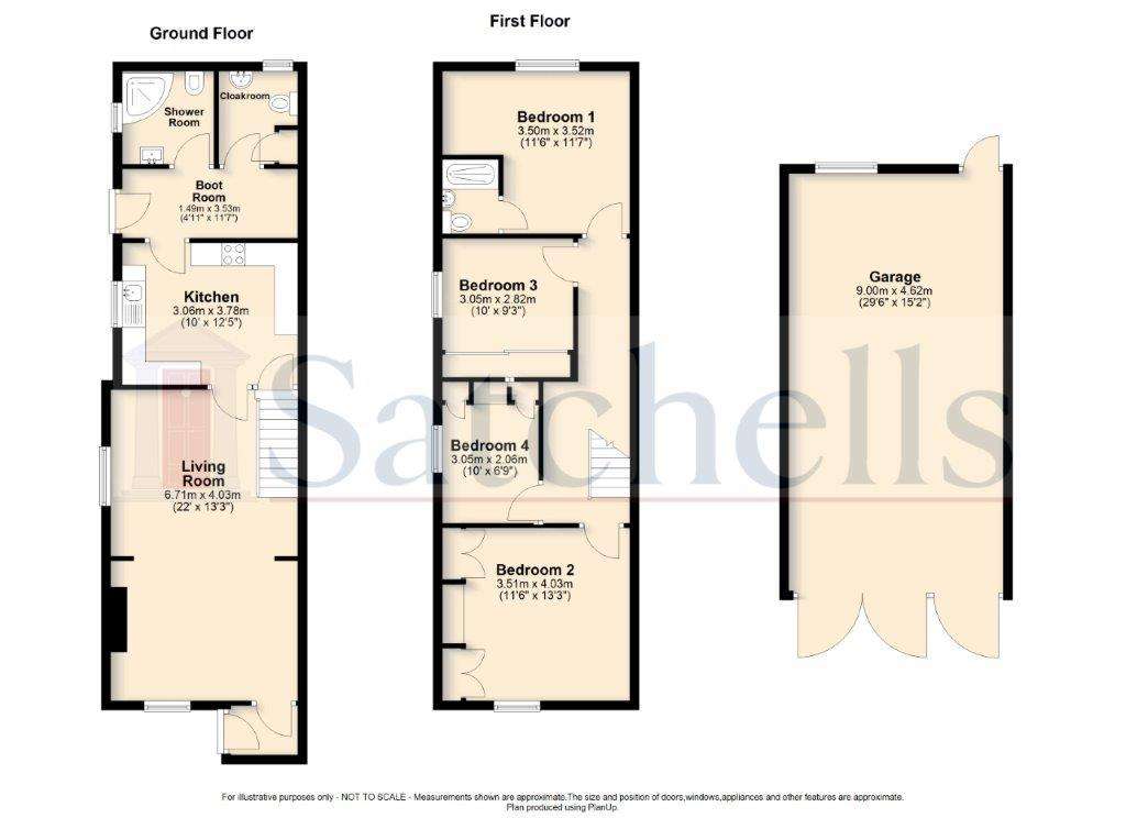 4 bedroom end of terrace house for sale - floorplan