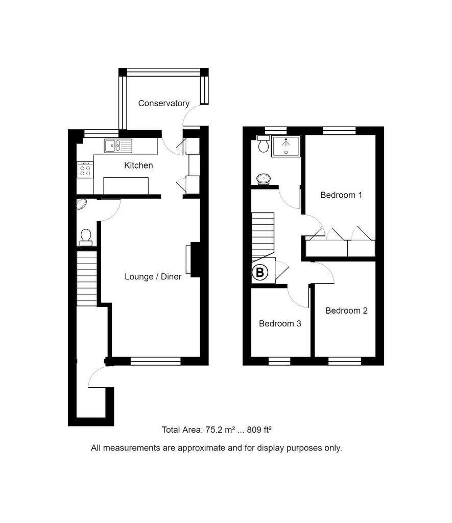 3 bedroom semi-detached house for sale - floorplan