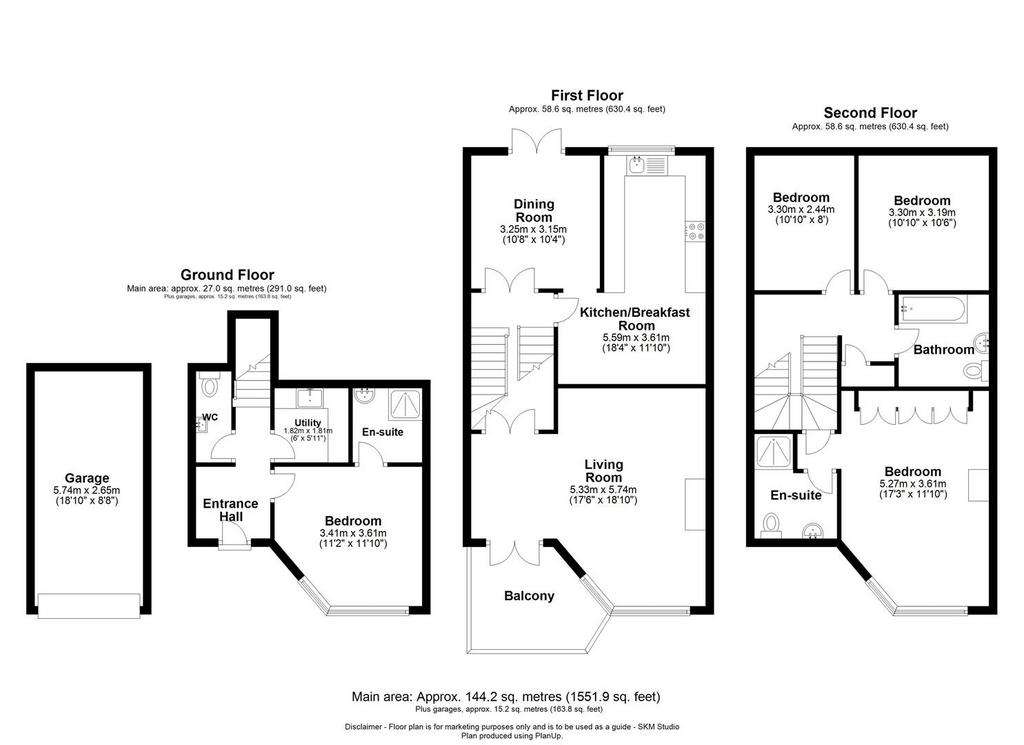 4 bedroom town house for sale - floorplan