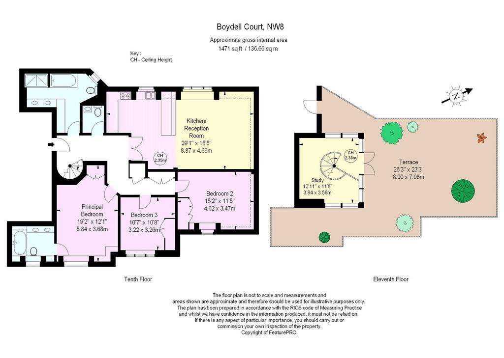 3 bedroom penthouse apartment to rent - floorplan