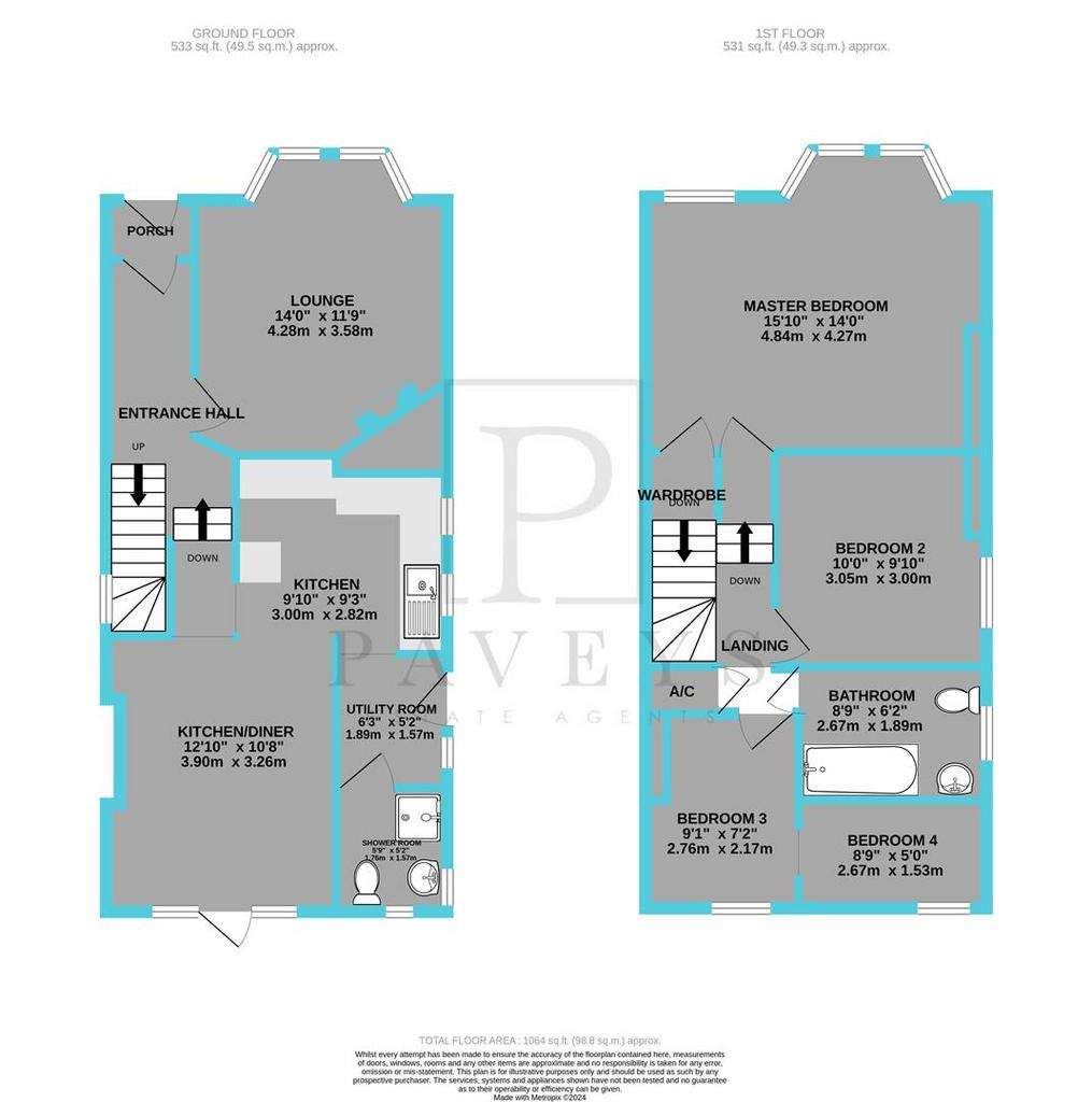 4 bedroom detached house for sale - floorplan