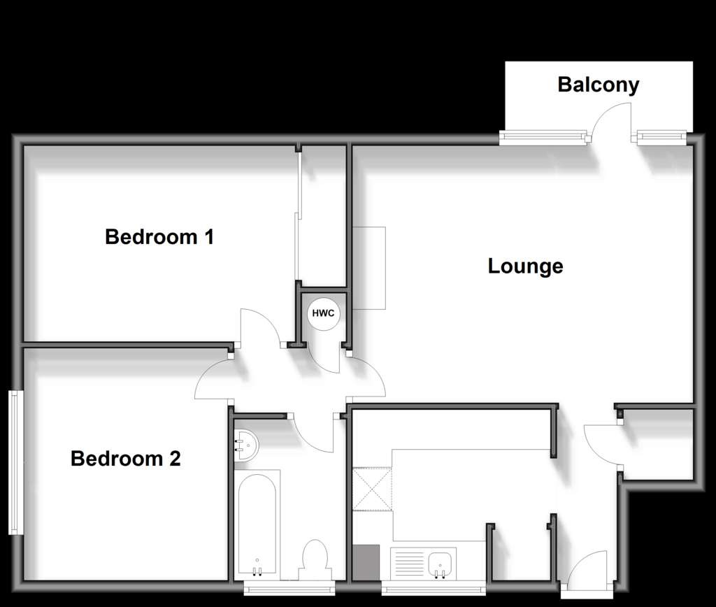 2 bedroom flat for sale - floorplan