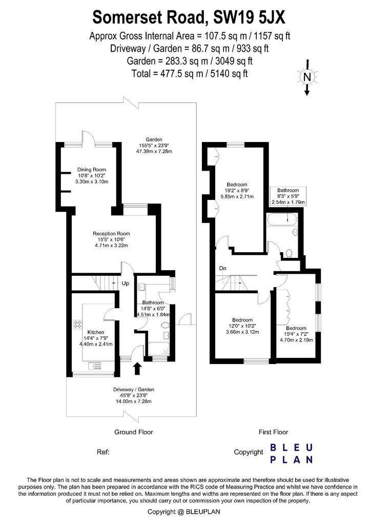 2 bedroom detached house to rent - floorplan