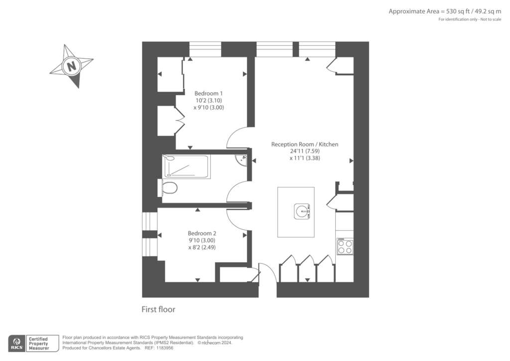 2 bedroom flat to rent - floorplan