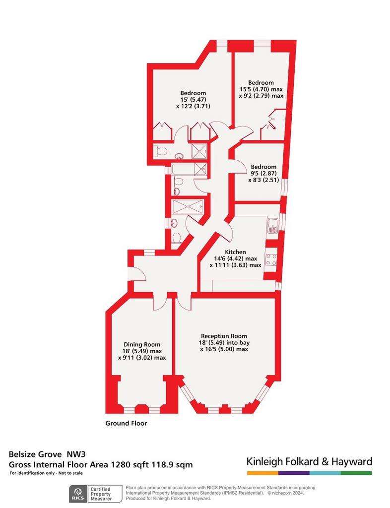 3 bedroom flat for sale - floorplan