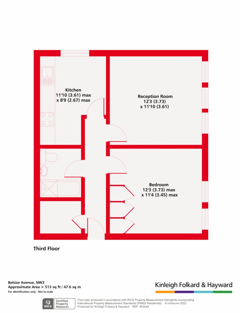 1 bedroom flat for sale - floorplan