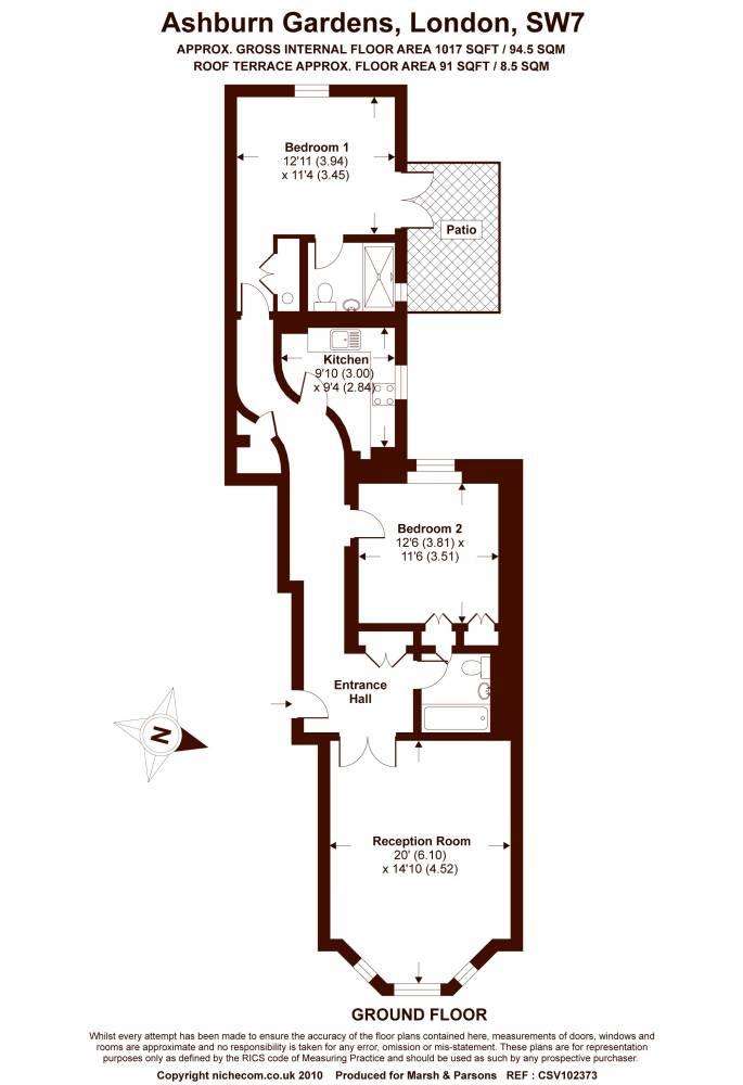 2 bedroom flat to rent - floorplan