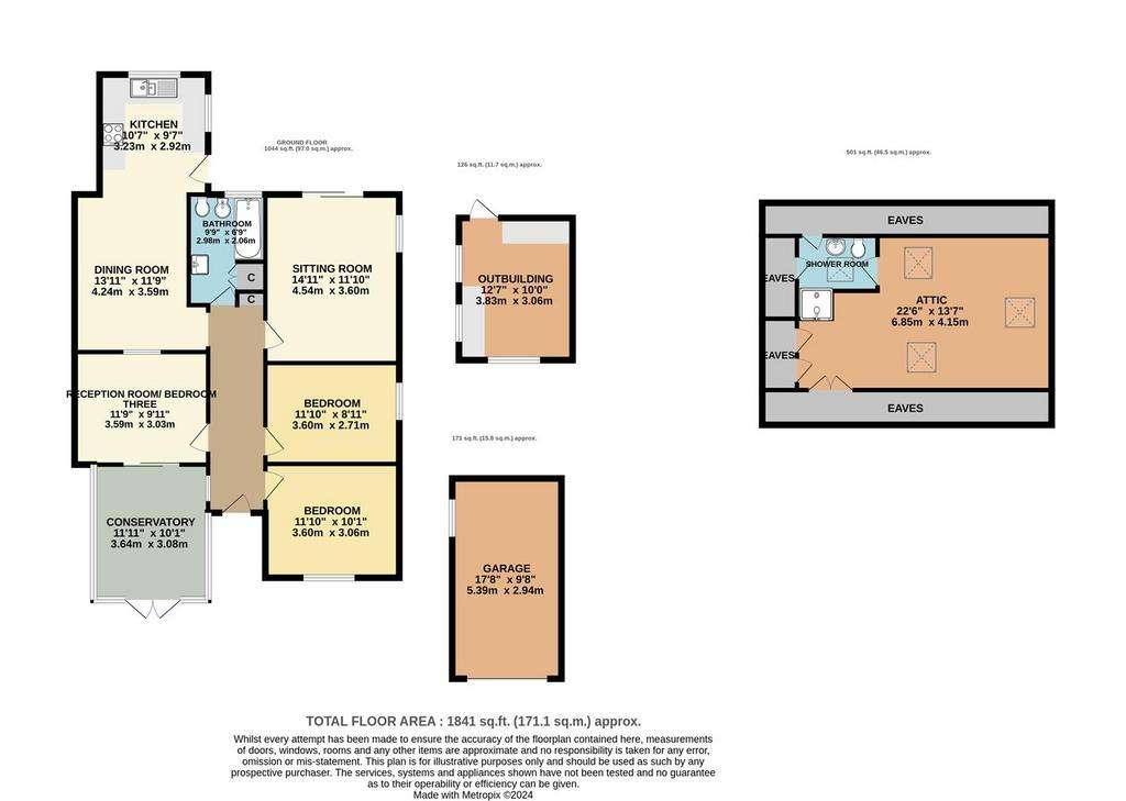 3 bedroom bungalow for sale - floorplan