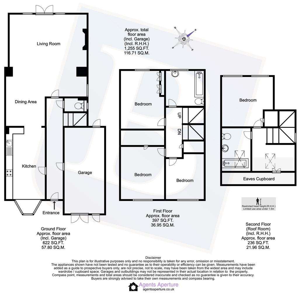 4 bedroom end of terrace house for sale - floorplan