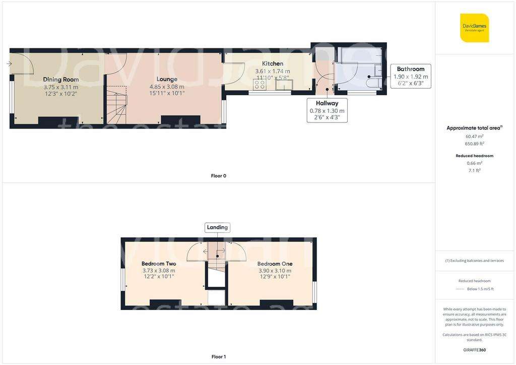 2 bedroom terraced house for sale - floorplan