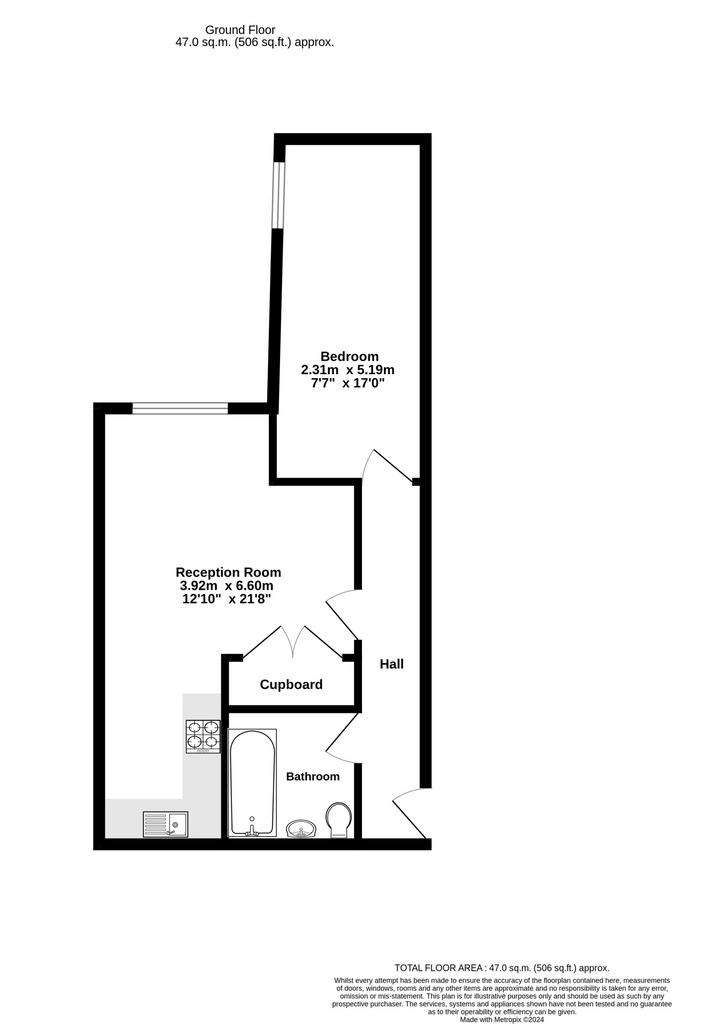 1 bedroom flat for sale - floorplan