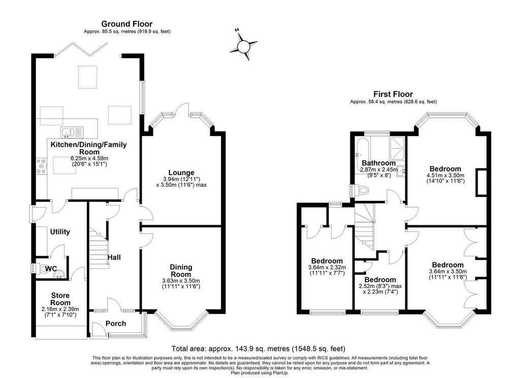 4 bedroom semi-detached house for sale - floorplan