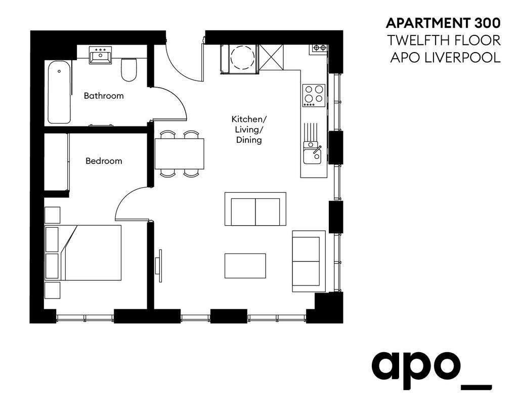 1 bedroom flat to rent - floorplan