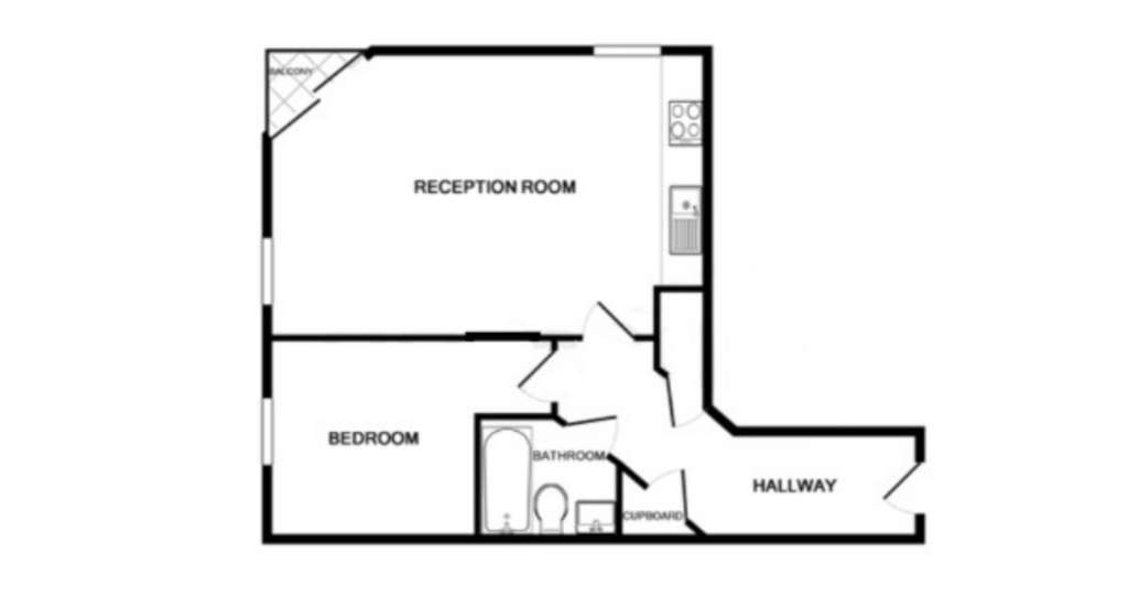 1 bedroom flat to rent - floorplan