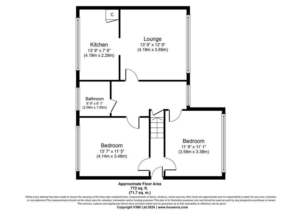 2 bedroom flat for sale - floorplan