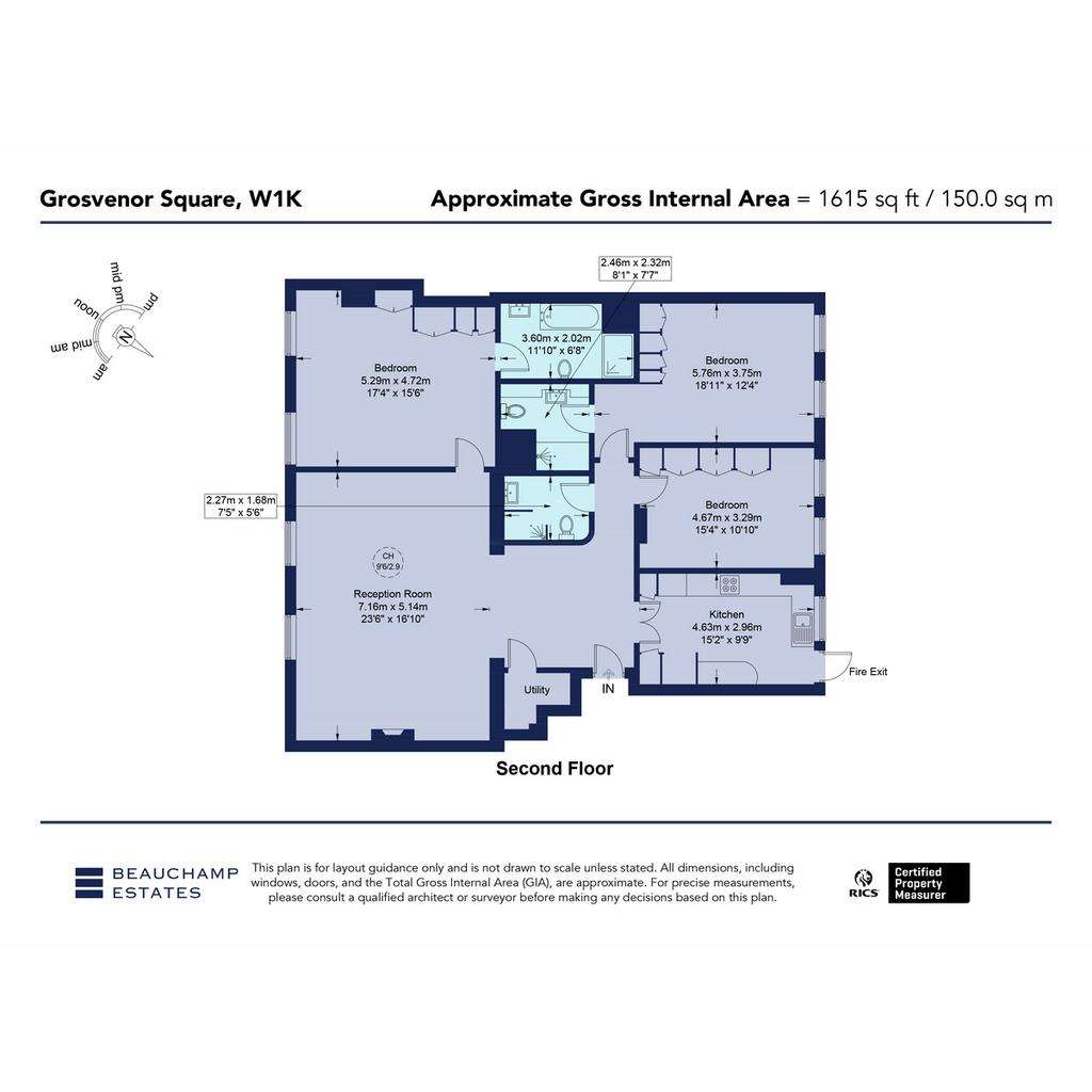 3 bedroom flat to rent - floorplan