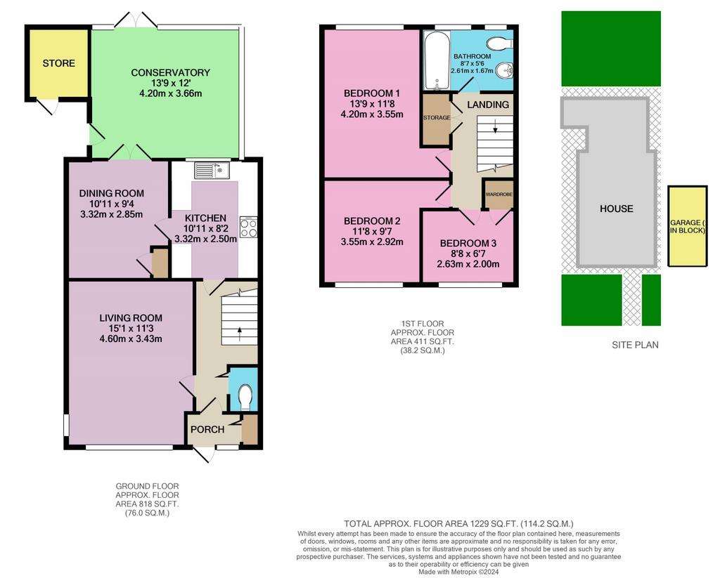 3 bedroom semi-detached house for sale - floorplan