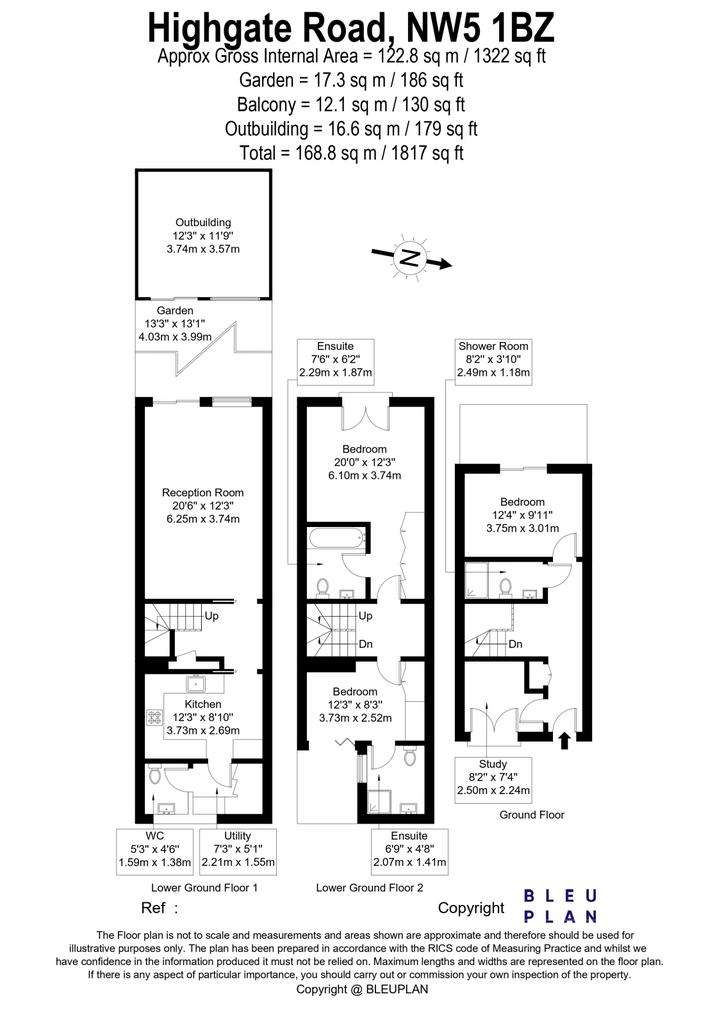 4 bedroom terraced house to rent - floorplan