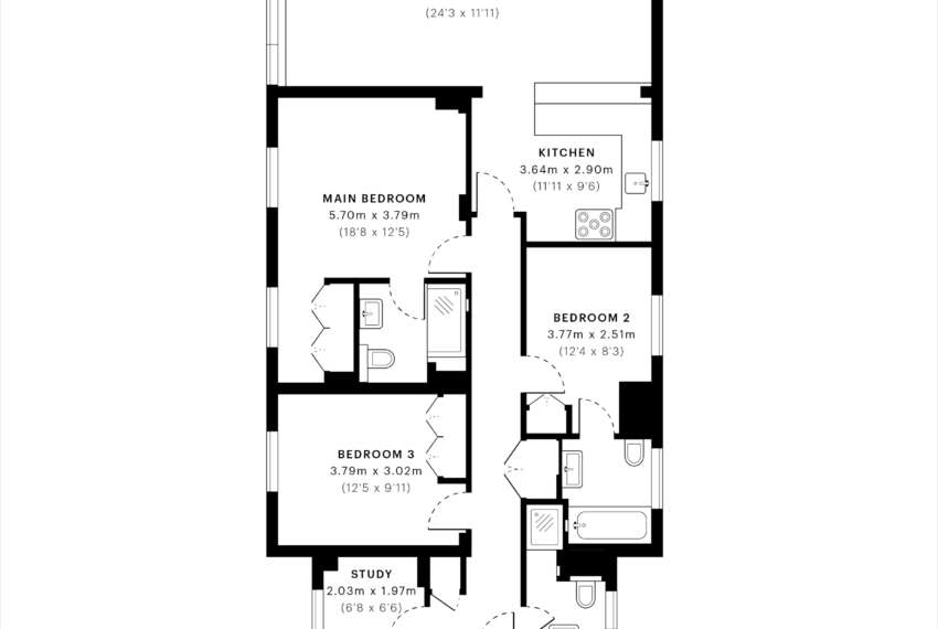 4 bedroom flat to rent - floorplan