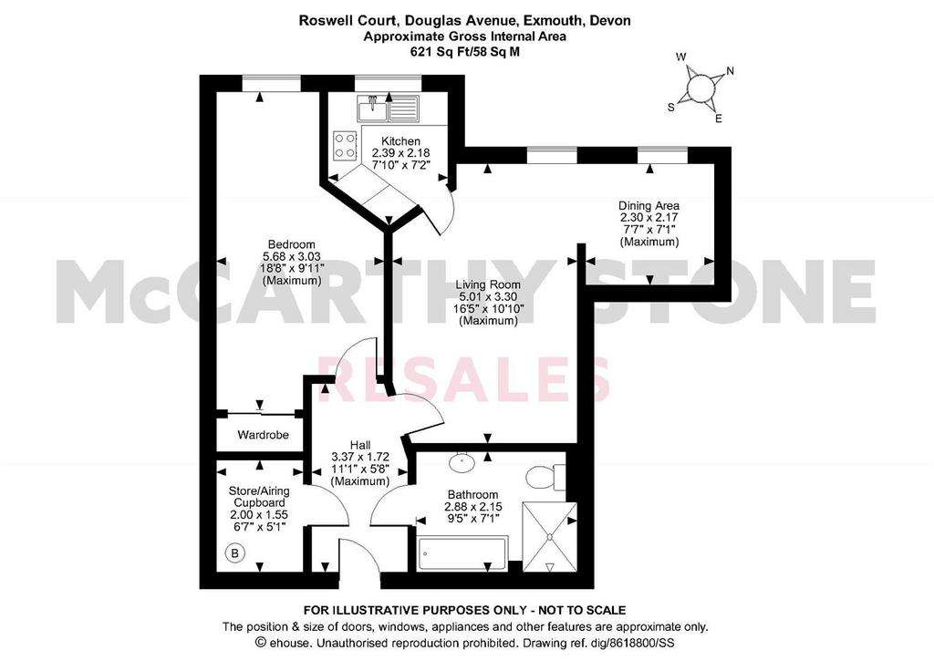 1 bedroom flat for sale - floorplan