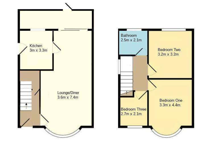 3 bedroom semi-detached house for sale - floorplan