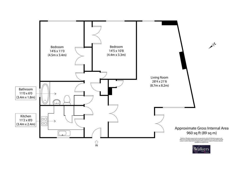 2 bedroom flat for sale - floorplan