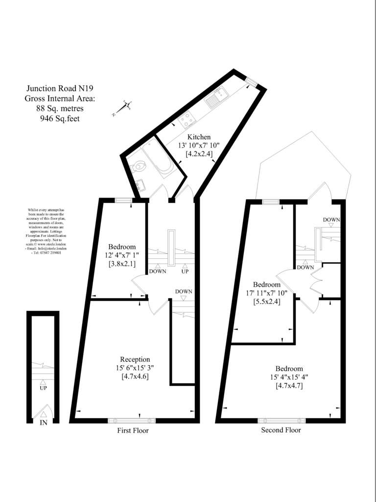 3 bedroom flat to rent - floorplan