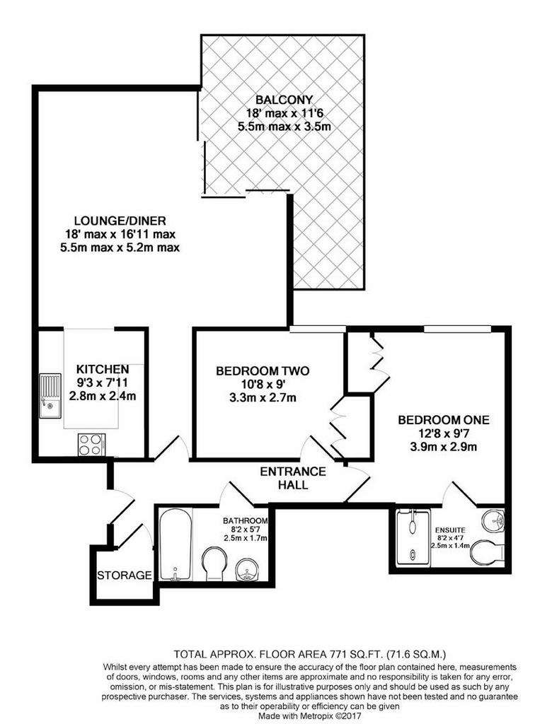 2 bedroom flat to rent - floorplan