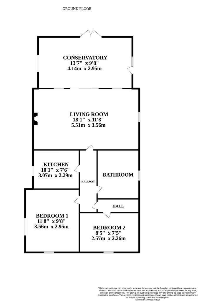 2 bedroom detached house for sale - floorplan