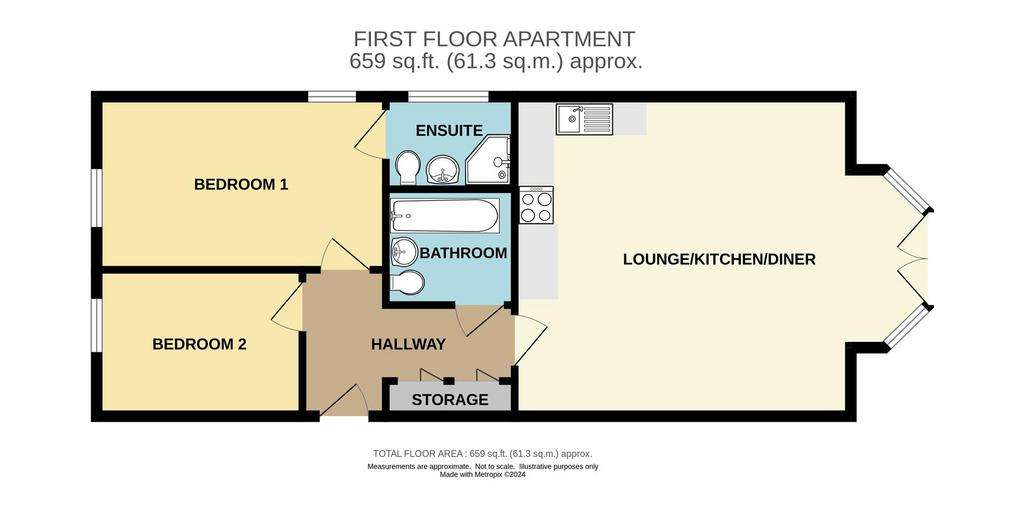 2 bedroom flat for sale - floorplan