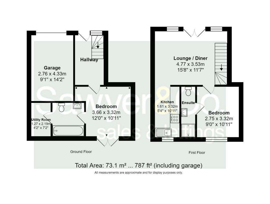 2 bedroom house to rent - floorplan